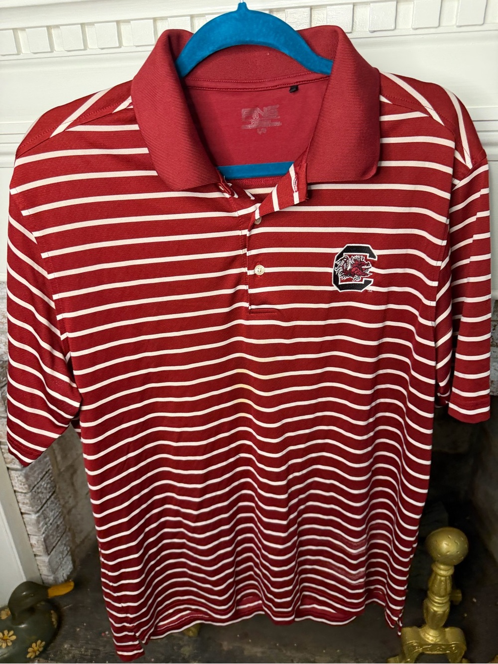 USC Gamecocks Striped Performance Polo Shirt Garnet South Carolina Men Large